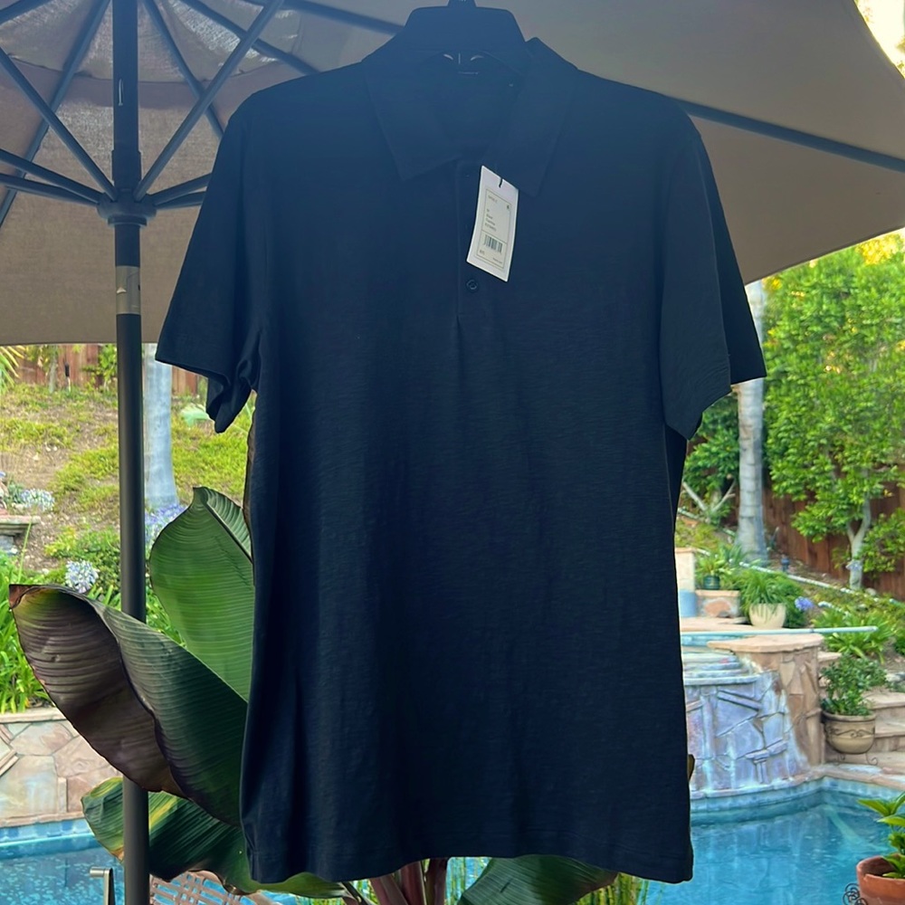 Theory Black Cosmos K0194553  Casual Short Sleeve Shirt NWT’s Size Medium